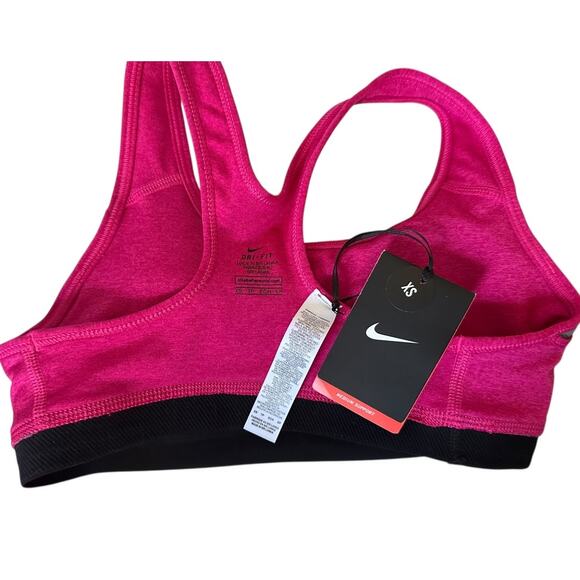 Nike Pro Classic Padded Sports Bra extra small Pink & black elastic band & logo - Picture 11 of 11